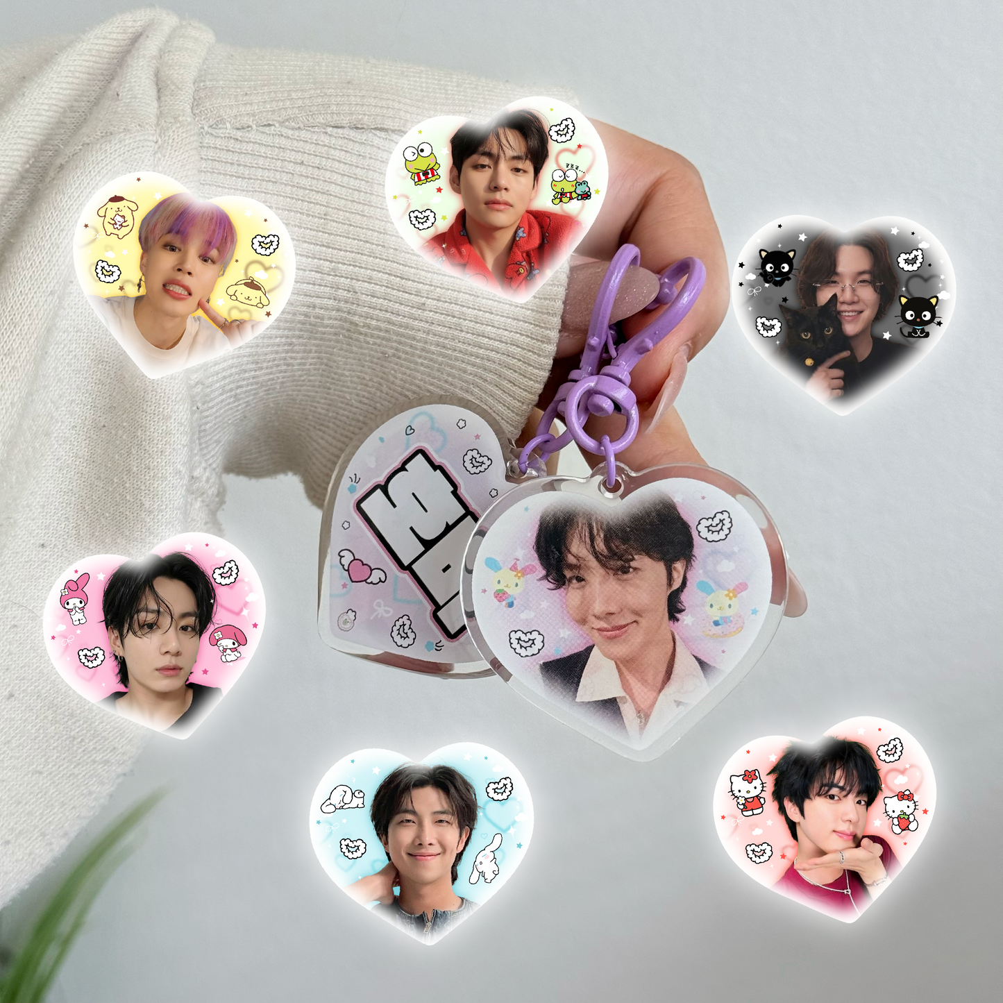 BTS double sided keychain